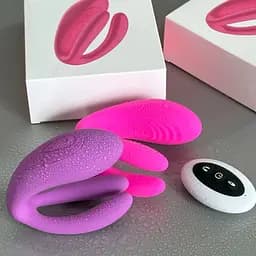 Кролик масажер точки G рожевий фіолетовий