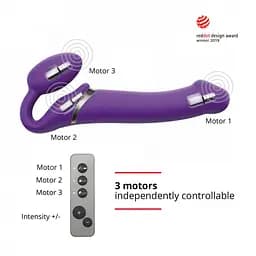Страпон Strap-On-Me Vibrating L, 19 см (фіолетовий) - мініатюра 2