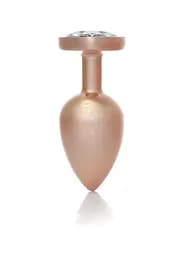 Анальна пробка - Jewellery Pearl Gold Heart Plug Clear L - мініатюра 5