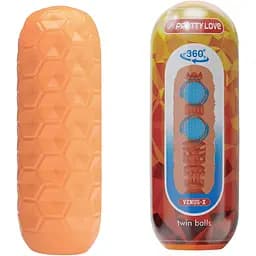 Мастурбатор Pretty Love Venus-X Twin Balls оранжевый