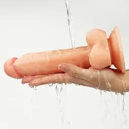Фалоімітатор LoveToy Ultra Soft Dude 20 см тілесний - мініатюра 5