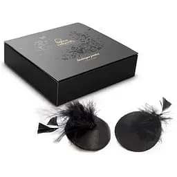 Пестіс - стикини Bijoux Indiscrets Burlesque pasties FeaTher, з пір'ям - мініатюра 3