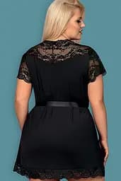 Пеньюар Obsessive 810-PEI-1 peignoir (Чорний, L/XL) Obsessive 80082 96796 - мініатюра 4