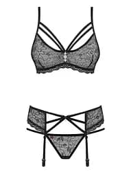 Комплект білизни Obsessive 818-SEG-1 S/M чорний - мініатюра 5