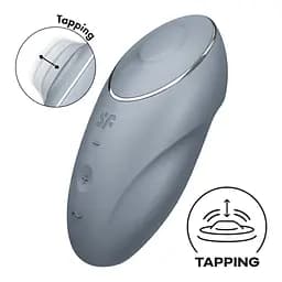 Вібростимулятор-пульсатор Satisfyer Tap & Climax 1 Bluegrey, ефект постукування пальцем Satisfyer SX0568 99303 - мініатюра 2