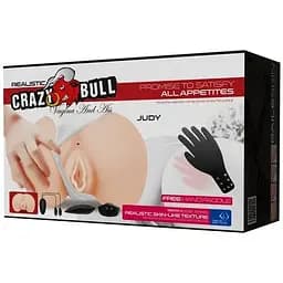 Мастурбатор Вагіна і анус з подвійною вібрацією Crazy Bull-Judy Vibrating, BM - 009095Z-1, Телесный - мініатюра 11
