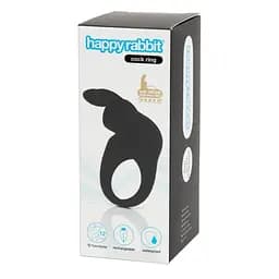 Ерекційне кільце з вібрацією Happy Rabbit Rechargeable Rabbit Cock Ring силікон, акумулятор, водозахист - мініатюра 4