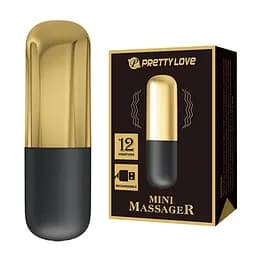 Вібратор Pretty Love Mini Massager Bullet Black Gold - мініатюра 1