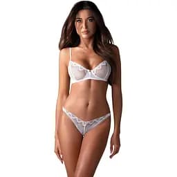 Комплект еротичної білизни Obsessive Alissium XS/S білий