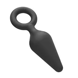 Анальна пробка силіконова Velvet Ring з кільцем 34x80 мм червона