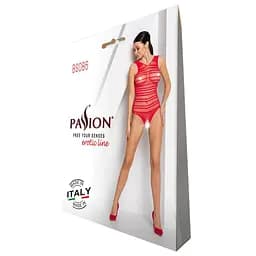 Бодістокінг з доступом Passion BS086 red вертикальна сітка виріз на спинці One size - мініатюра 4