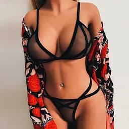 Сексуальний комплект мережива S/M Чорний K0226-2