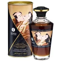 Розігріваюче масло Shunga Aphrodisiac Warming Oil Creamy Love Latte без цукру, смачне 100 мл