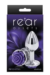 Ns Novelties Rose Buttplug S - Анальна пробка срібляста з фіолетовим NS Novelties 18820Purple 97070 - мініатюра 2