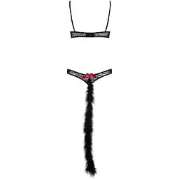 Еротичний костюм гепарду Obsessive Gepardina 3 pcs costume чорний S/M - мініатюра 6