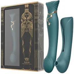 Смарт-вібратор 3 в 1 Zalo Queen Jewel Green пульсуюча перлина та вакуум кристал Swarovski - мініатюра 10