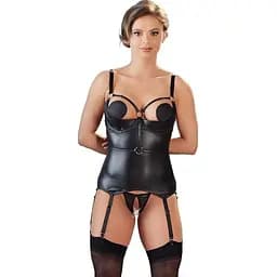 Комплект Cottelli Collection Bondage Cami Suspender M чорний
