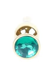 Анальна пробка - Jewellery Gold Long Plug Green - мініатюра 4