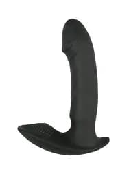 Вибратор-стимулятор силиконовый точки G и ануса 11 см 10 режимов черный