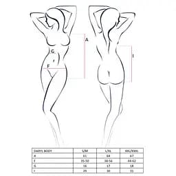 Боді з дуже глибоким декольте Passion DARYL Body black L/XL - мініатюра 7