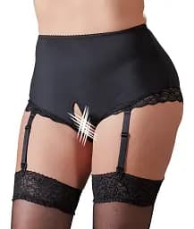 Трусики Cottelli Curves otwarte, 2XL (чорний) - мініатюра 4
