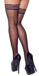 Панчохи Cottelli Collection Legwear Hold-Up 3 чорний - мініатюра 2