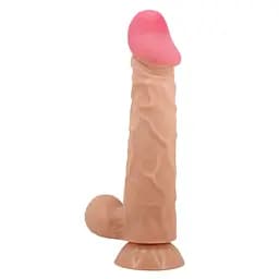 Фалоімітатор Pretty Love Sliding Skin Bendable 9.4'' 24 см тілесний - мініатюра 5