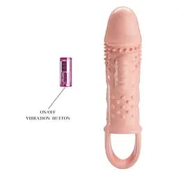Насадка на пеніс Pretty Love Penis Sleeve Cecelia 18.5 см тілесний - мініатюра 5