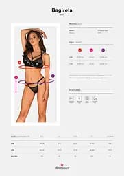 Еротичний комплект під латекс із стрепами Obsessive Bagirela 2-pcs Set S/M - мініатюра 7