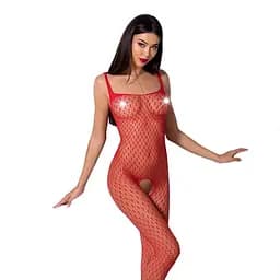 Бодистокинг Passion BS071 комбинезон на бретелях S/M/L red