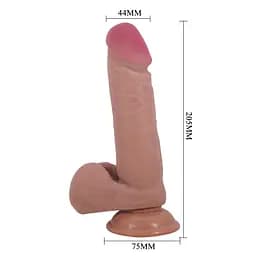 Фалоімітатор Baile Sliding Skin 8.1'' 20.5 см коричневий - мініатюра 10