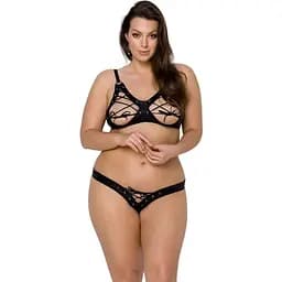 Комплект из экокожи Passion Celine Bikini black 4XL/5XL