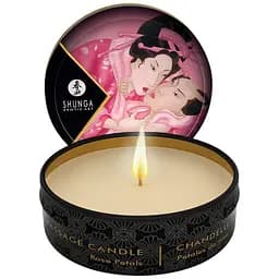 Массажная свеча Shunga Mini Massage Candle Rose Petals с афродизиаками 30 мл