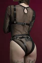 Портупея на груди Feral Feelings - Harness Bra, ліф, натуральна шкіра - мініатюра 2