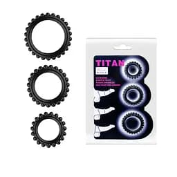 Ерекційні кільця TITAN cock ring set blue створені для продовження задоволення Baile BI-210148 87321 - мініатюра 5