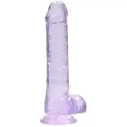 Фалоімітатор Realrock Crystal Clear Dildo Realistic 8 21 см фіолетовий