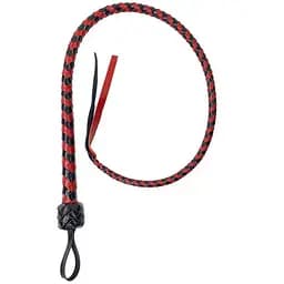 Плеть с рукоятью, натуральная кожа, цвет черно-красный, длина - 120 см