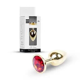 Анальна пробка - Jewellery Gold Plug Red - мініатюра 11