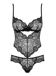 Боді Obsessive Alluria L/XL чорний - мініатюра 5