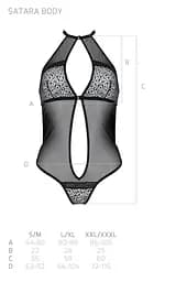 Сітчасте боді з мереживом на грудях Passion Satara Body XXL/XXXL red - мініатюра 7