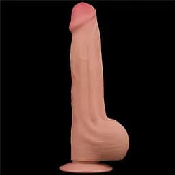Фалоімітатор LoveToy Sliding-Skin Dual Layer Dong 29 см тілесний - мініатюра 2