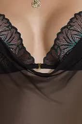 Сітчасте боді з мереживним ліфом Passion DELIENA Body L/XL black - мініатюра 7