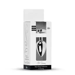 Анальна пробка Jewellery Silver Heart Plug Clear сріблястий метал - мініатюра 9