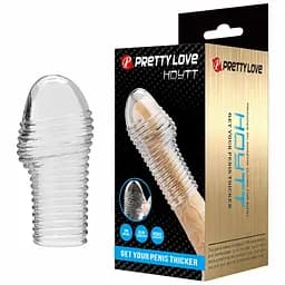 Насадка на пеніс Pretty Love Penis Sleeve Hoytt 9 см (прозорий) - мініатюра 7