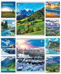 Тетради ученические 48 листов клетка Твердая Микс PRD, 10 шт. в упаковке