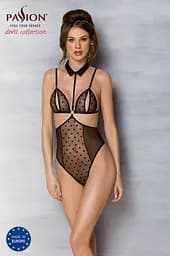 Боді з відкритими грудьми Passion DOMINICA Body XXL/XXXL black комір-чокер корсет - мініатюра 5