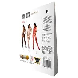 Бодістокінг Passion BS070 комбінезон імітація панчох та ажурного топу S/M/L red - мініатюра 6