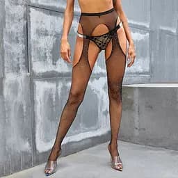 Колготки Very Sexy Shine з відкритим доступом і стразами XS-M (1/2/3) - Чорний -