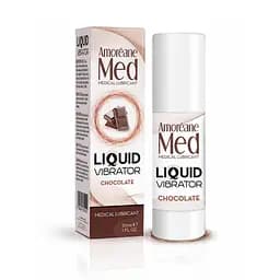 Лубрикант з ефектом вібрації Amoreane Med Liquid Vibrator Chocolate (30 мл) шоколадний лубрикант з інтенсивною вібрацією