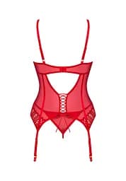 Комплект боді та стрінги Obsessive Ingridia XL/2XL червоний - мініатюра 6